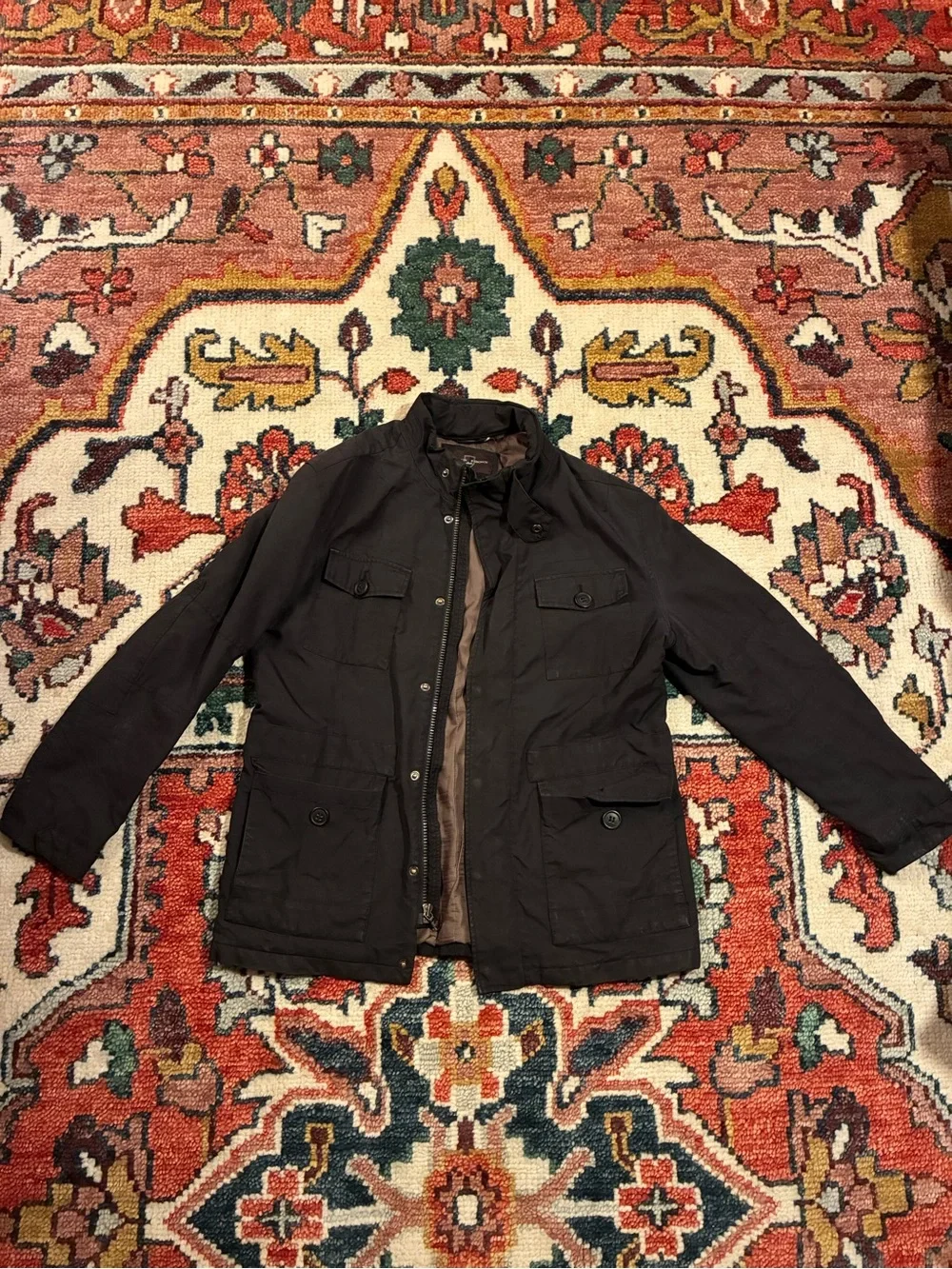 Black Brown 1826 Men's Brown Field Jacket - Utility Pockets